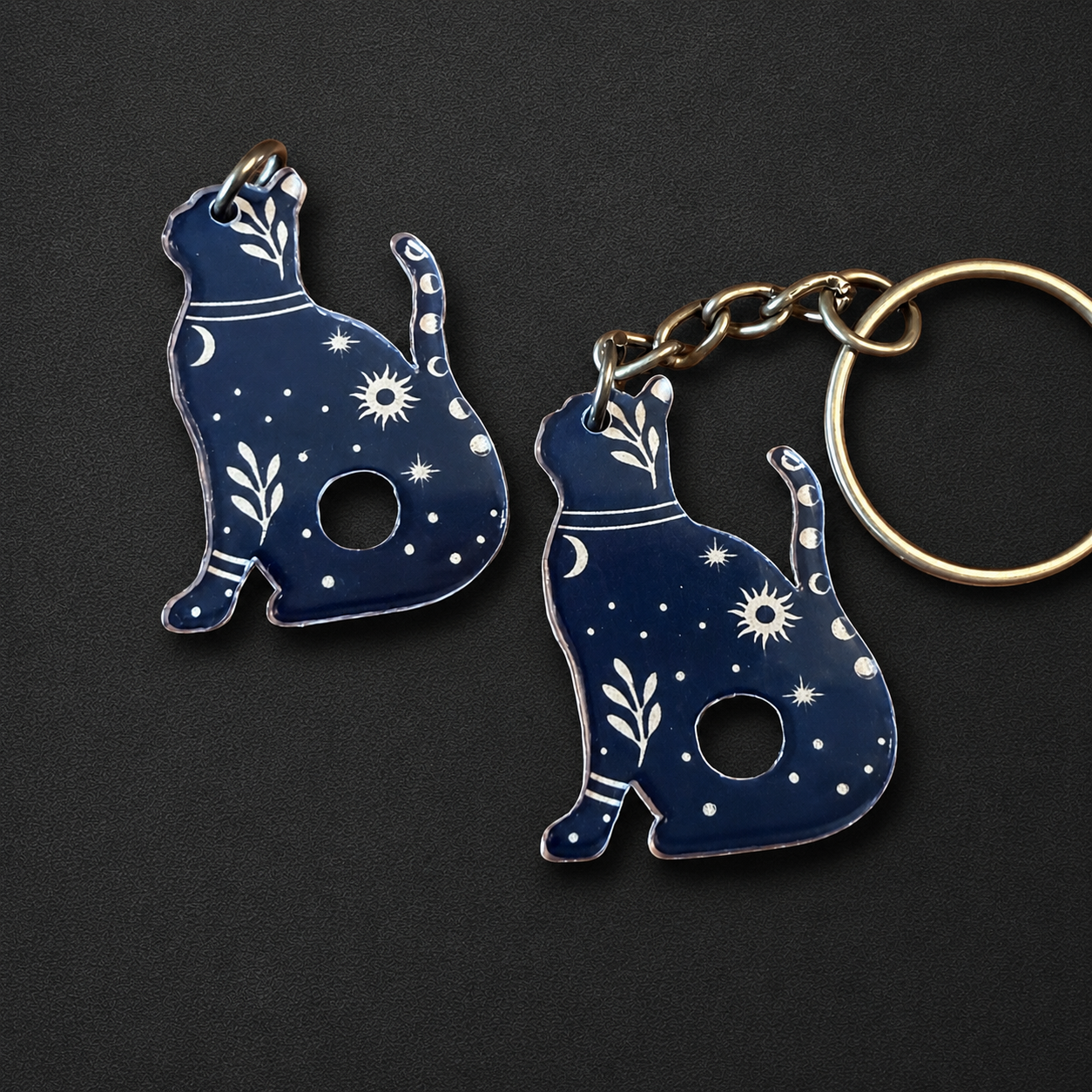 Moonwatcher Cat Charm & Keychain