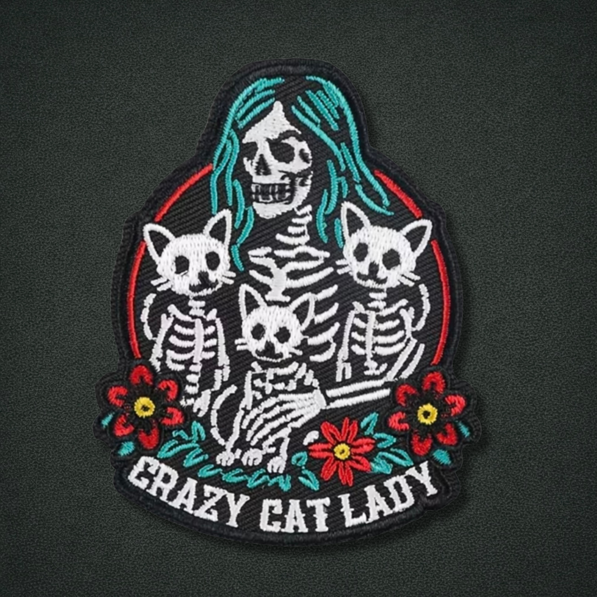 Crazy Cat Lady Skelly Patch
