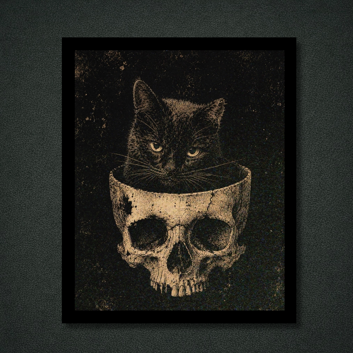 Home Sweet Skull Cat Panel