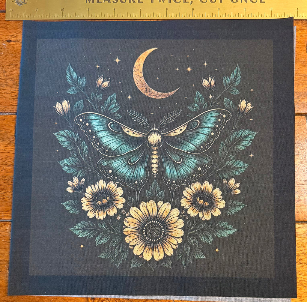 Gilded Teal Moon Moth Panel