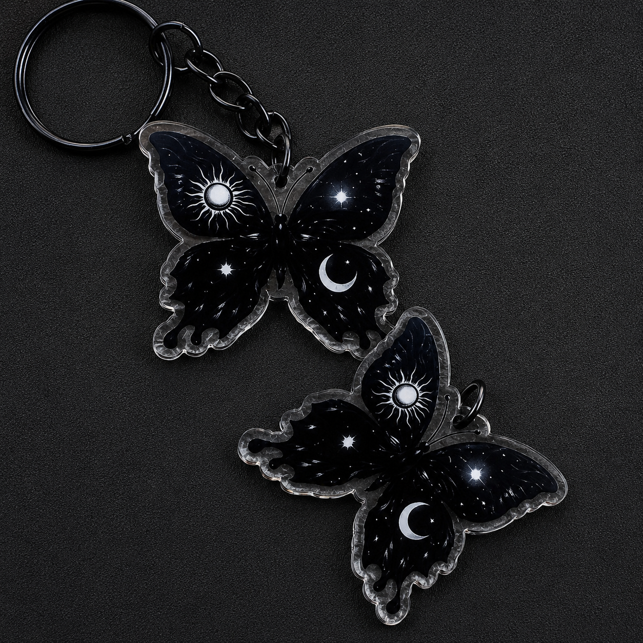 Moonlit Butterfly Charm & Keychain