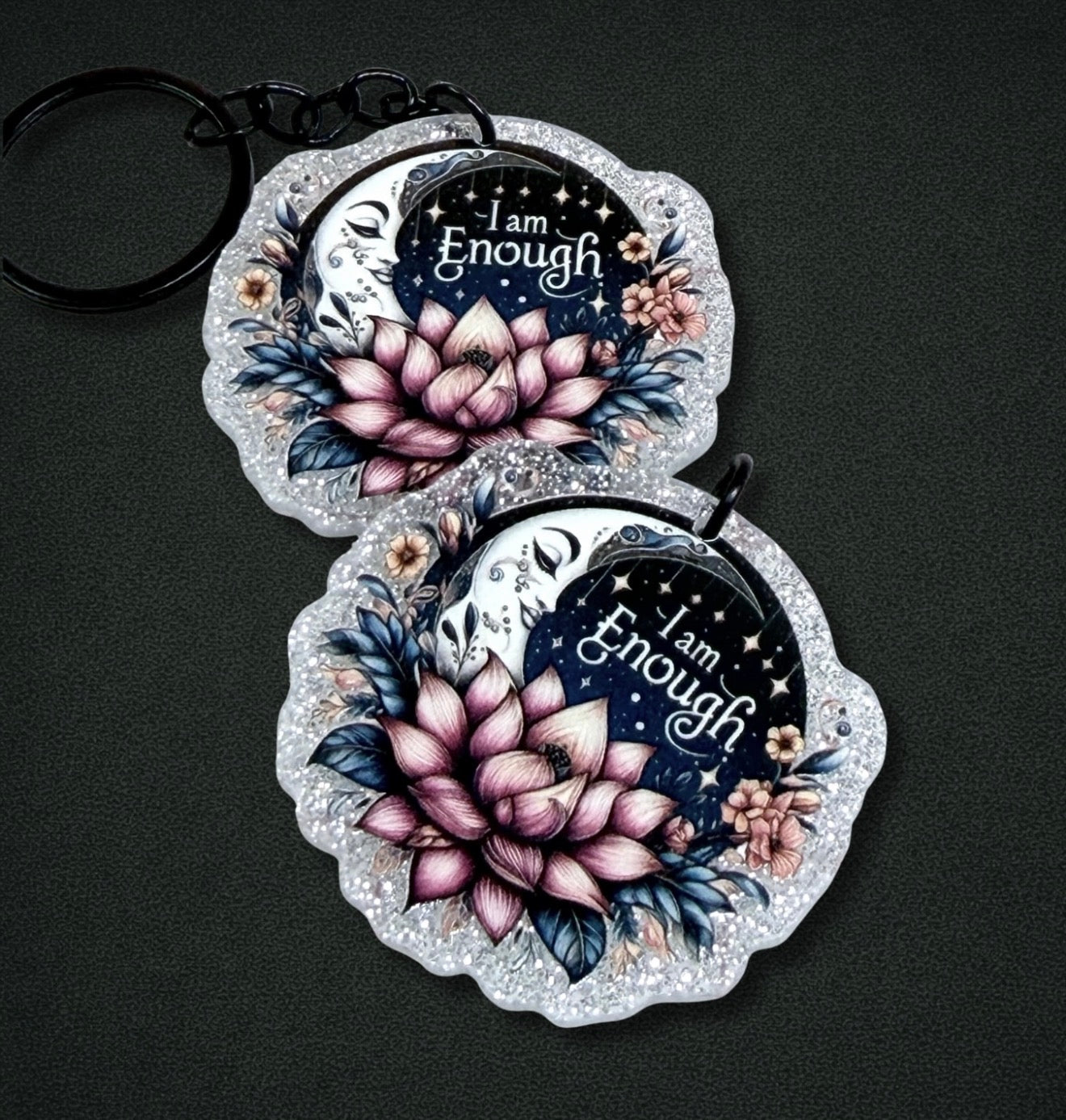 I am enough moon charm & keychain