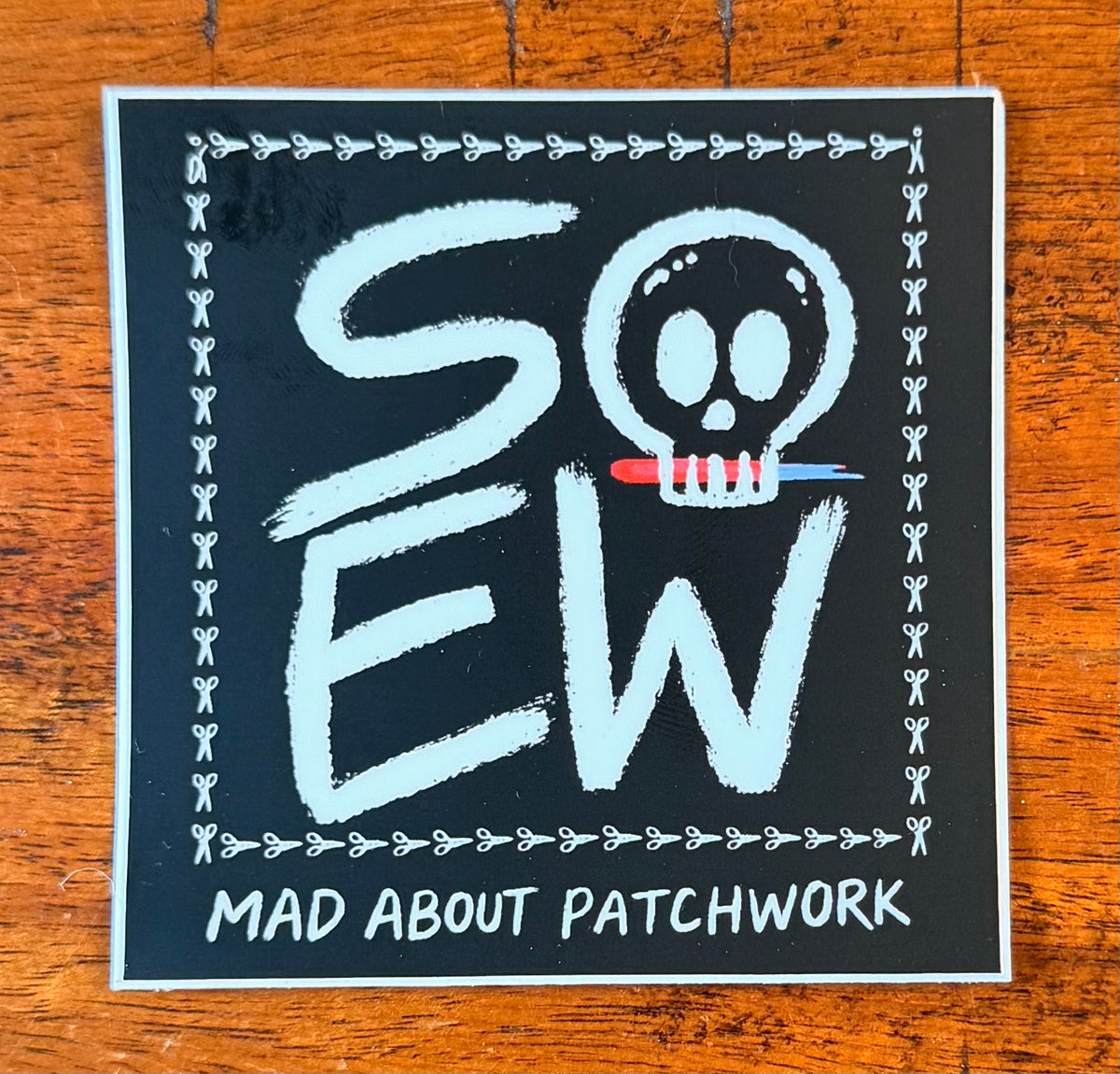 SEW mad about patchwork sticker