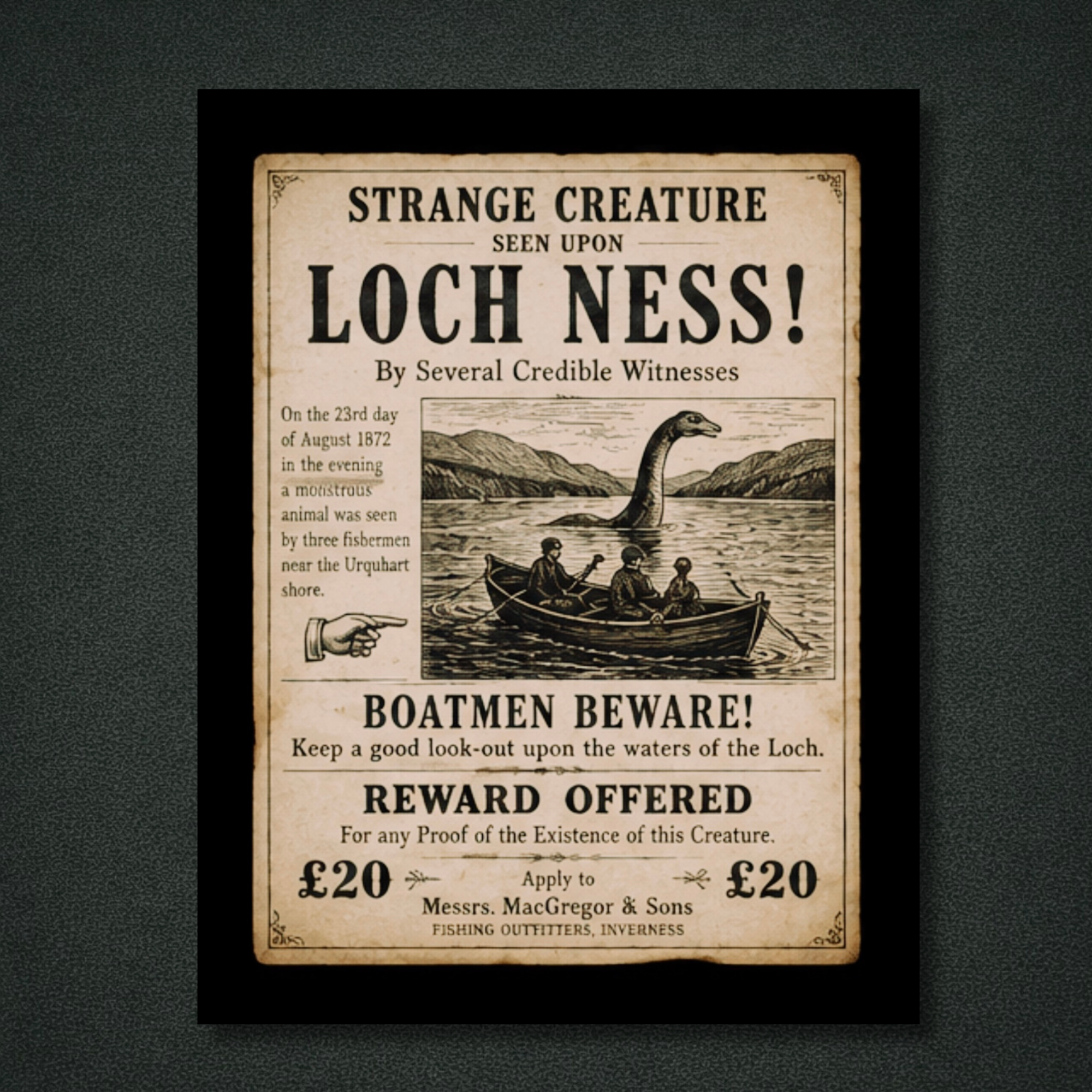Loch Ness Sighting Poster Panel
