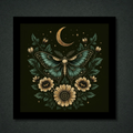 Gilded Teal Moon Moth Panel