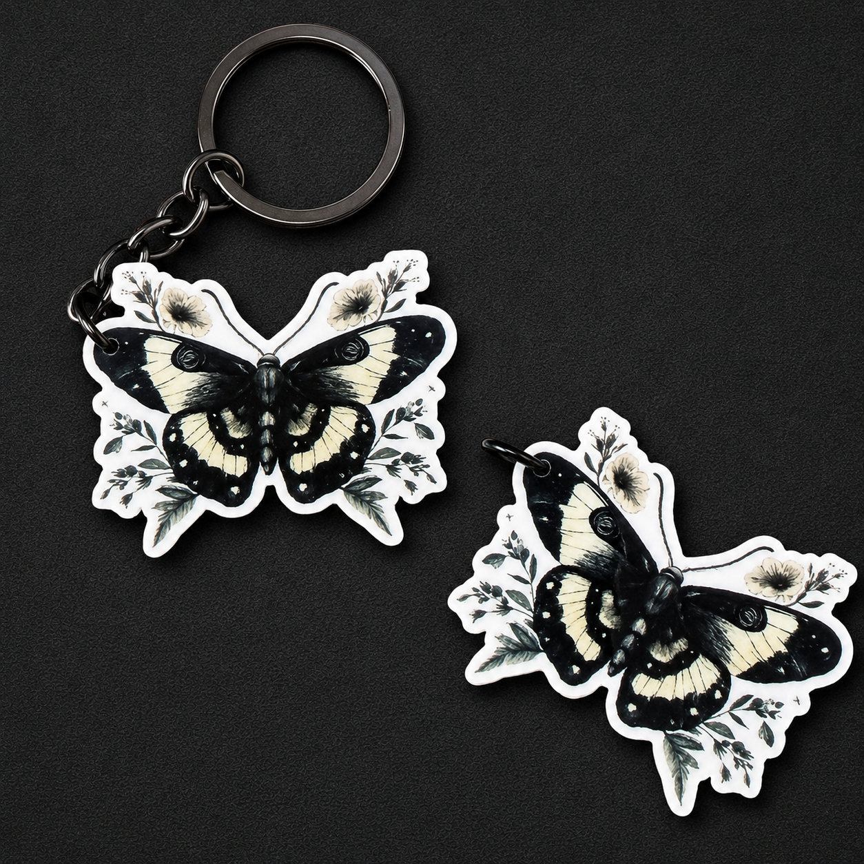 Nocturne Moth Charm & Keychain