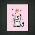 Pink Moon Raccoon Panel