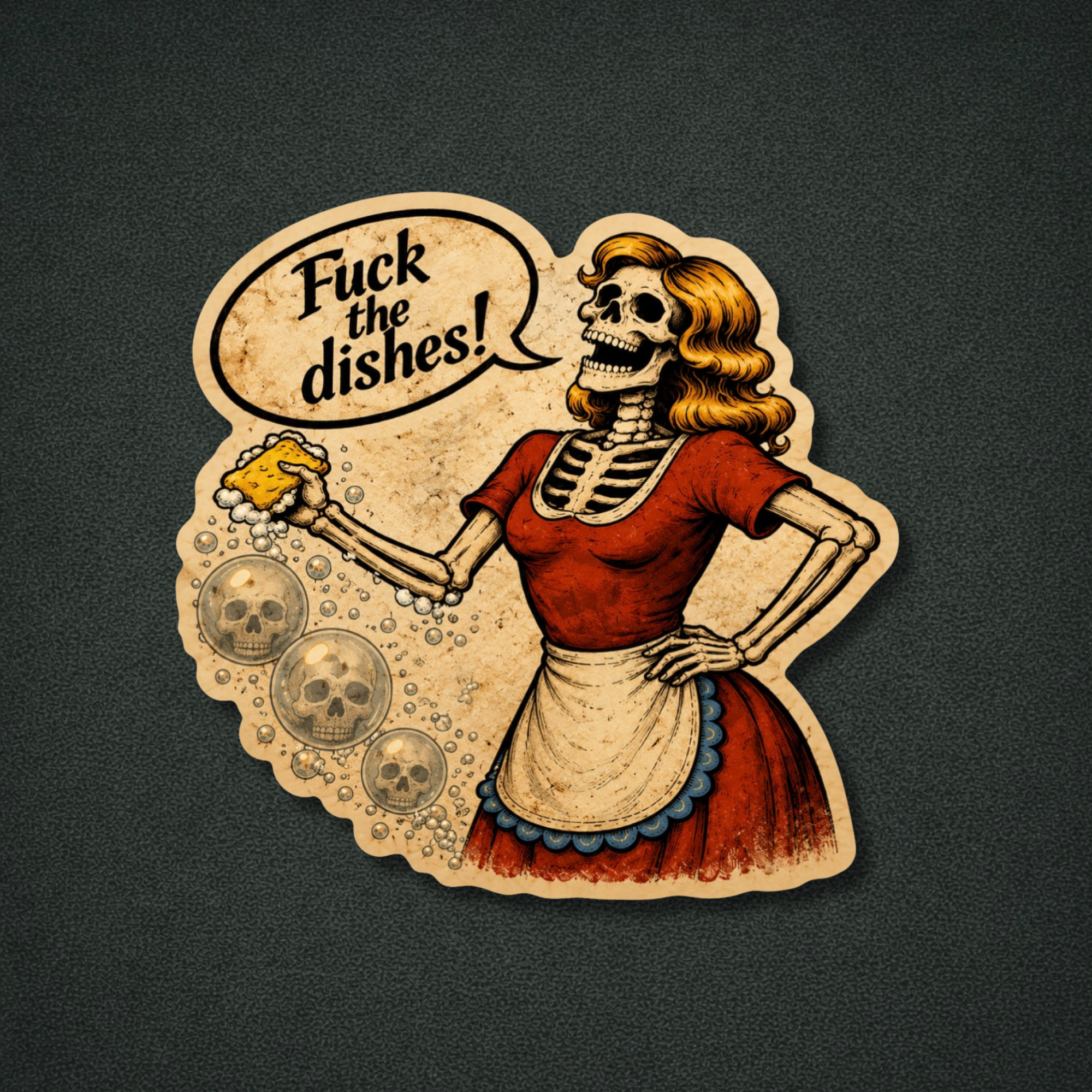Fuck the Dishes Domestic Decay Sticker