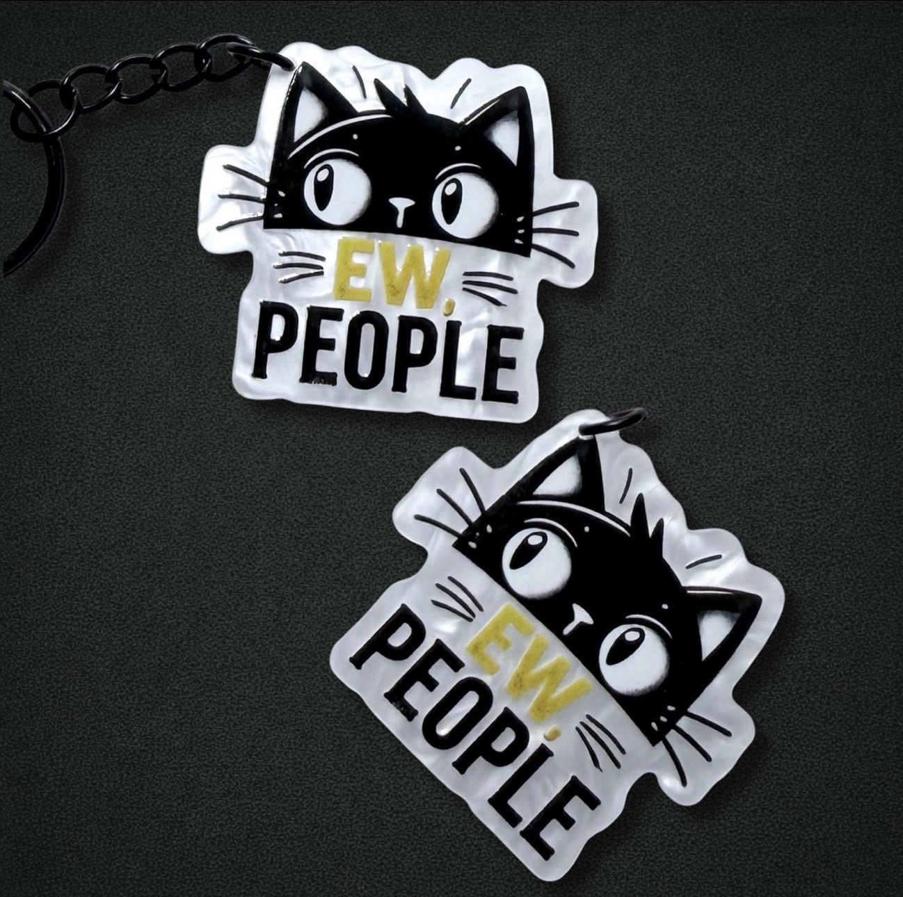 Ew People Cat Charm & Keychain