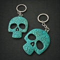 Verdigris Patina Skull Keychain