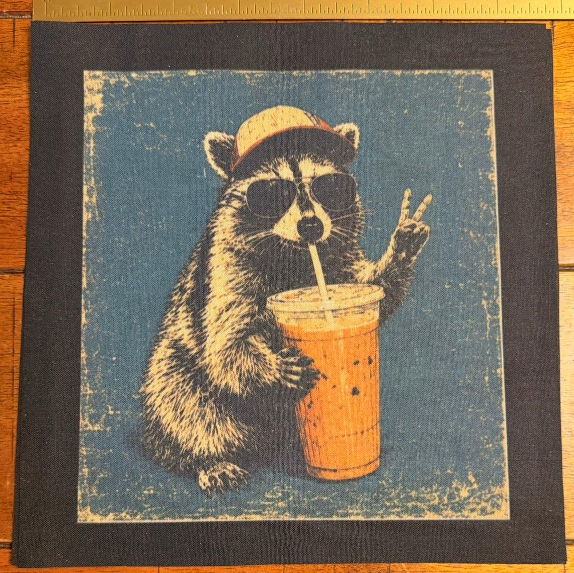Caffeinated Chaos Raccoon Panel