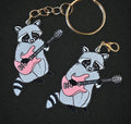 Guitar Raccoon Charm & Keychain
