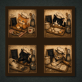 Midnight Kitchen Kittens Panel Collection