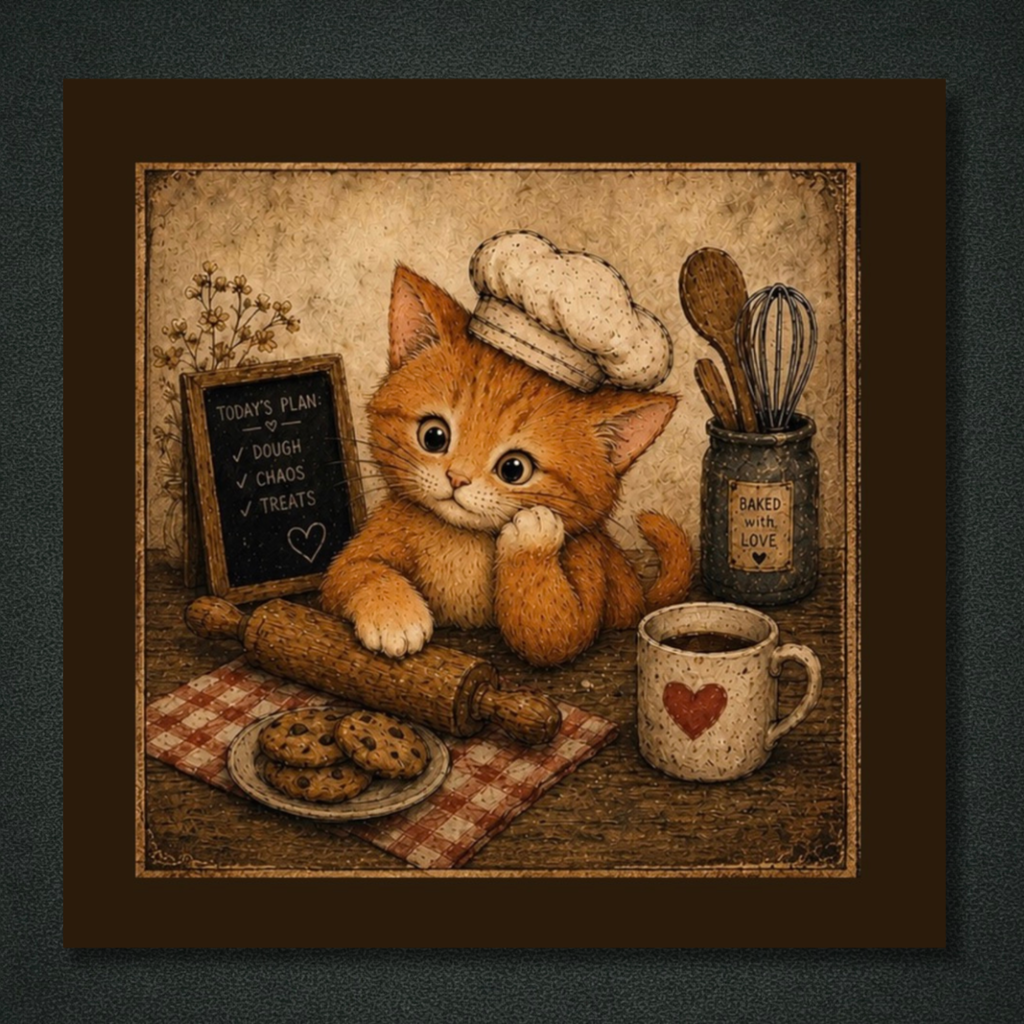 Midnight Kitchen Kittens Panel Collection