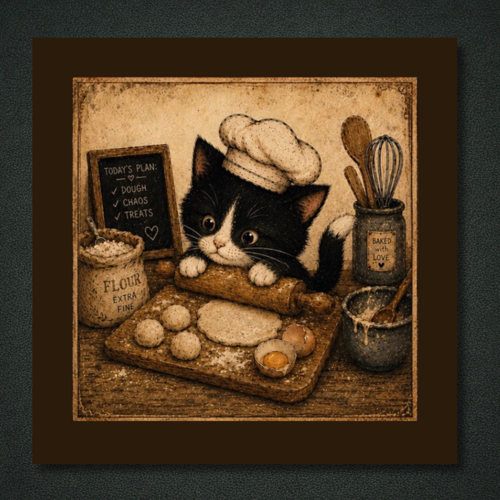 Midnight Kitchen Kittens Panel Collection