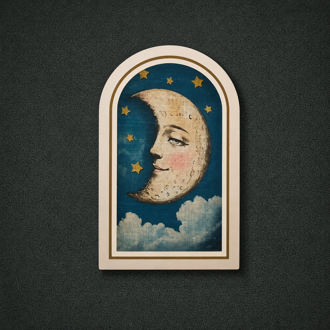 Moon Man Wooden Magnet