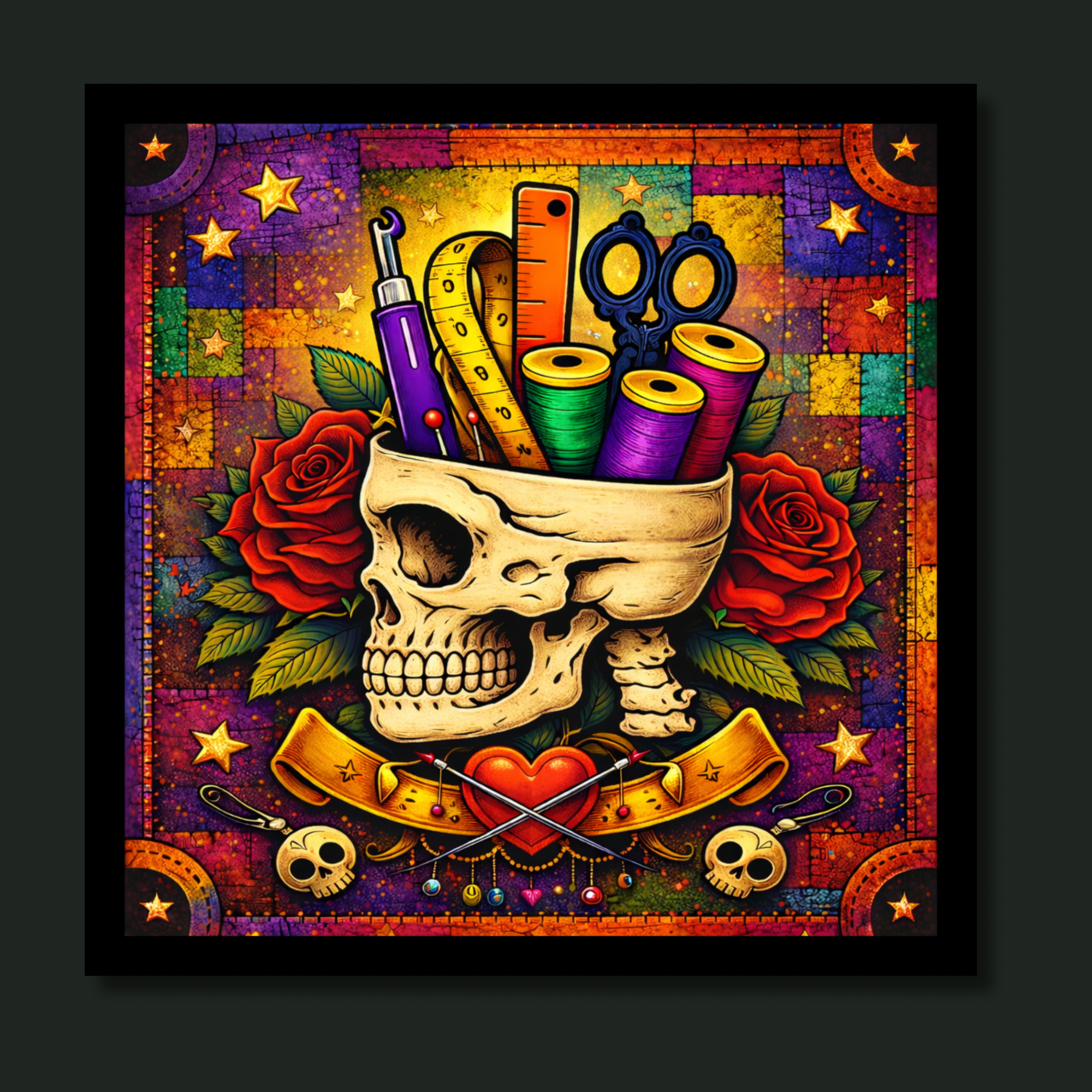 NGF Patchwork Makers Skull Panel