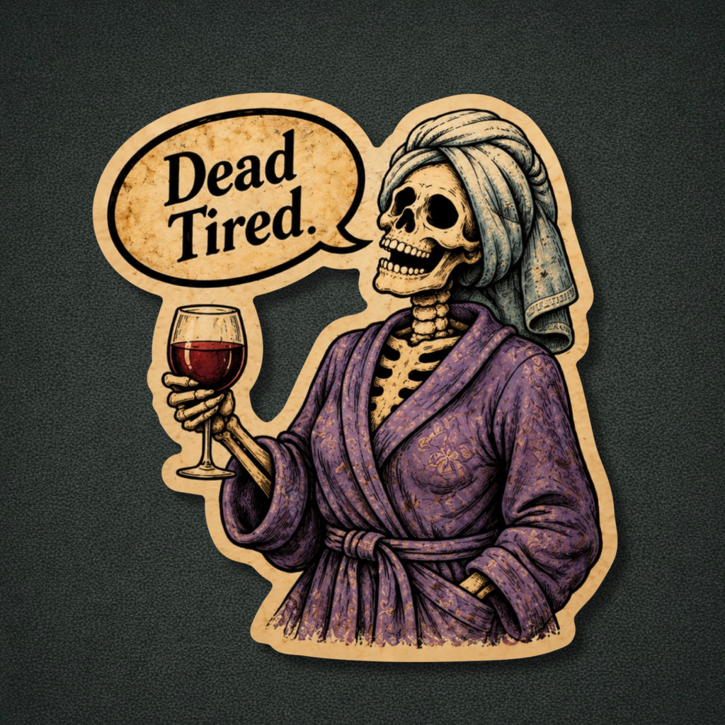 Dead Tired Domestic Decay Sticker